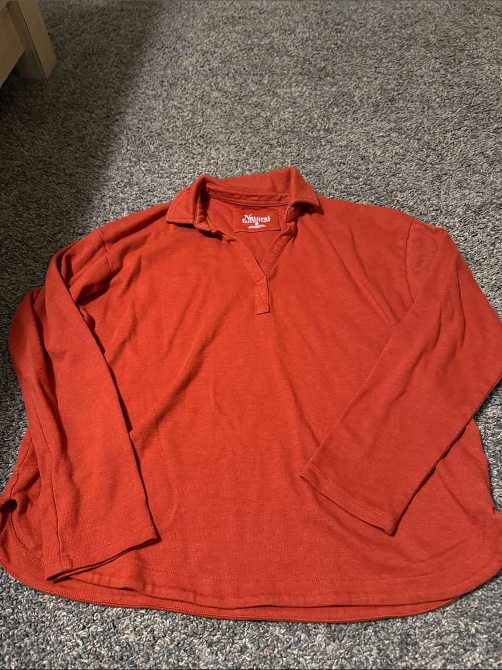 Natural Reflections Women's Long Sleeve Polo - Rust Orange